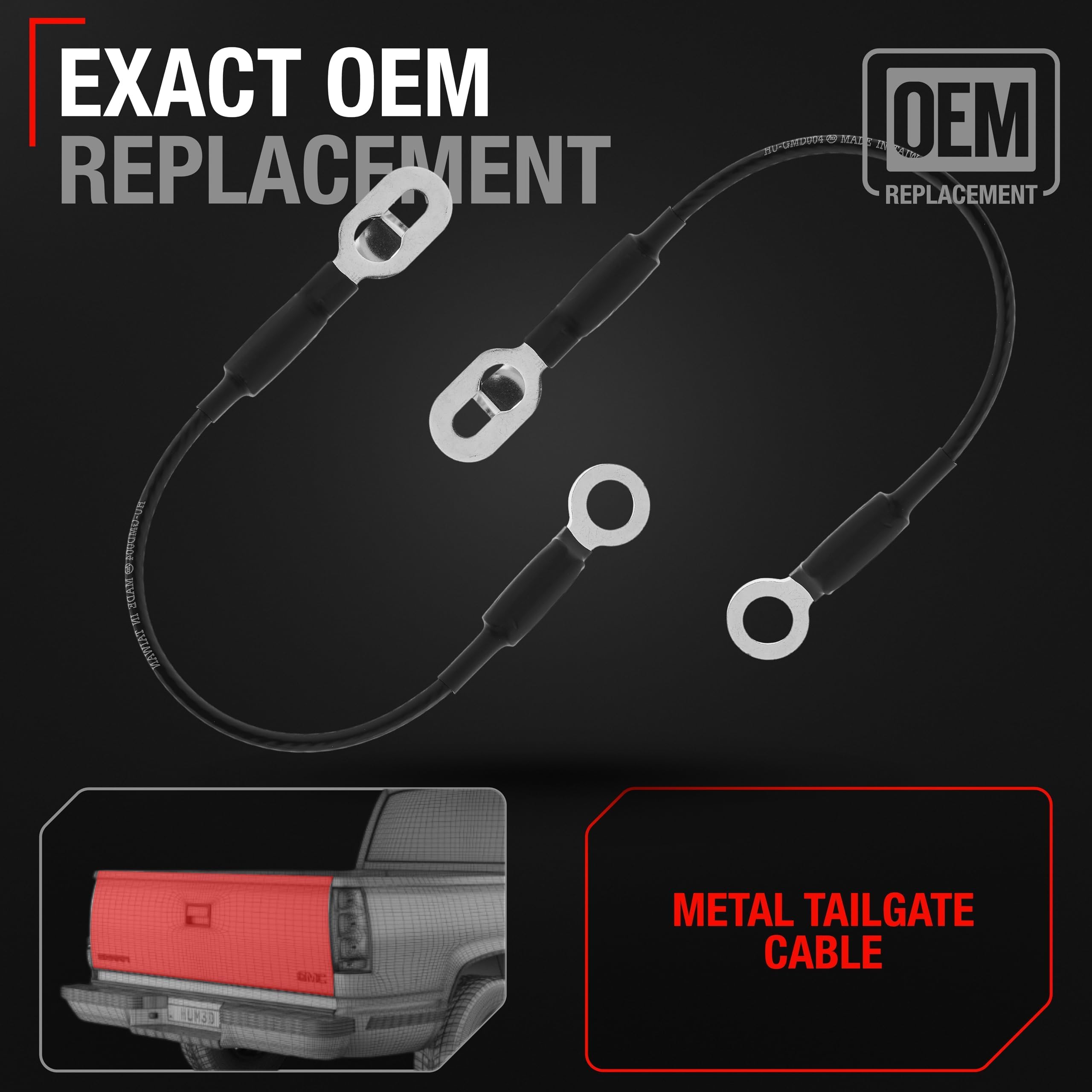 T1A tailgate cable end rubber seal enhances durability and seal integrity.
