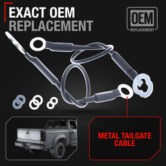 T1A tailgate cable packaging shows OEM replacement parts for confident DIY repairs