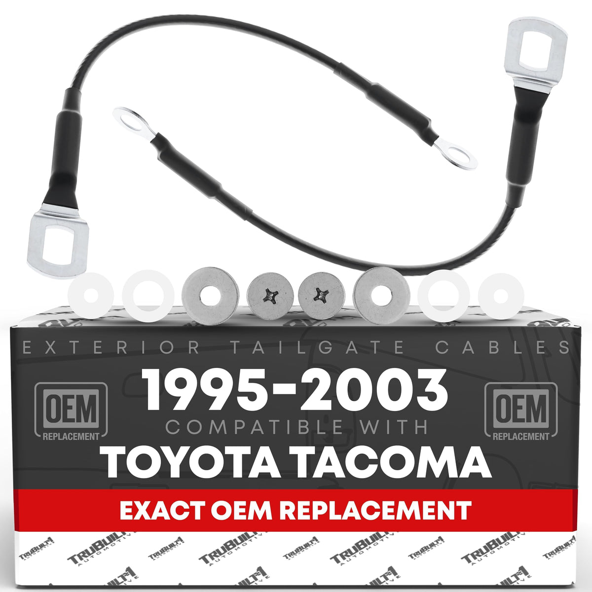 T1A tailgate cable replacement set on rear driver side improves tailgate stability.