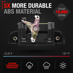 T1A textured black tailgate handle enhances exterior consistency after replacement.