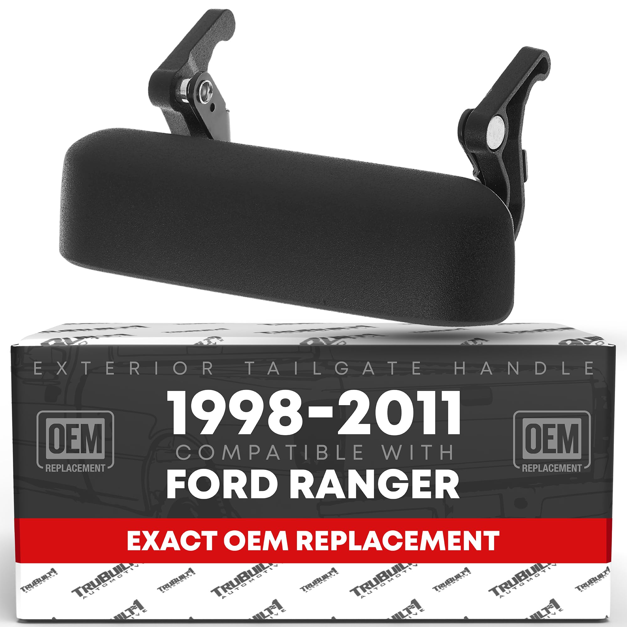 T1A Tailgate Handle for Ford Ranger in textured black, durable exterior for everyday use.