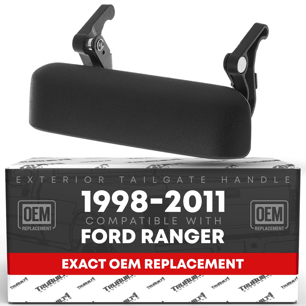 T1A Tailgate Handle for Ford Ranger in textured black, durable exterior for everyday use.