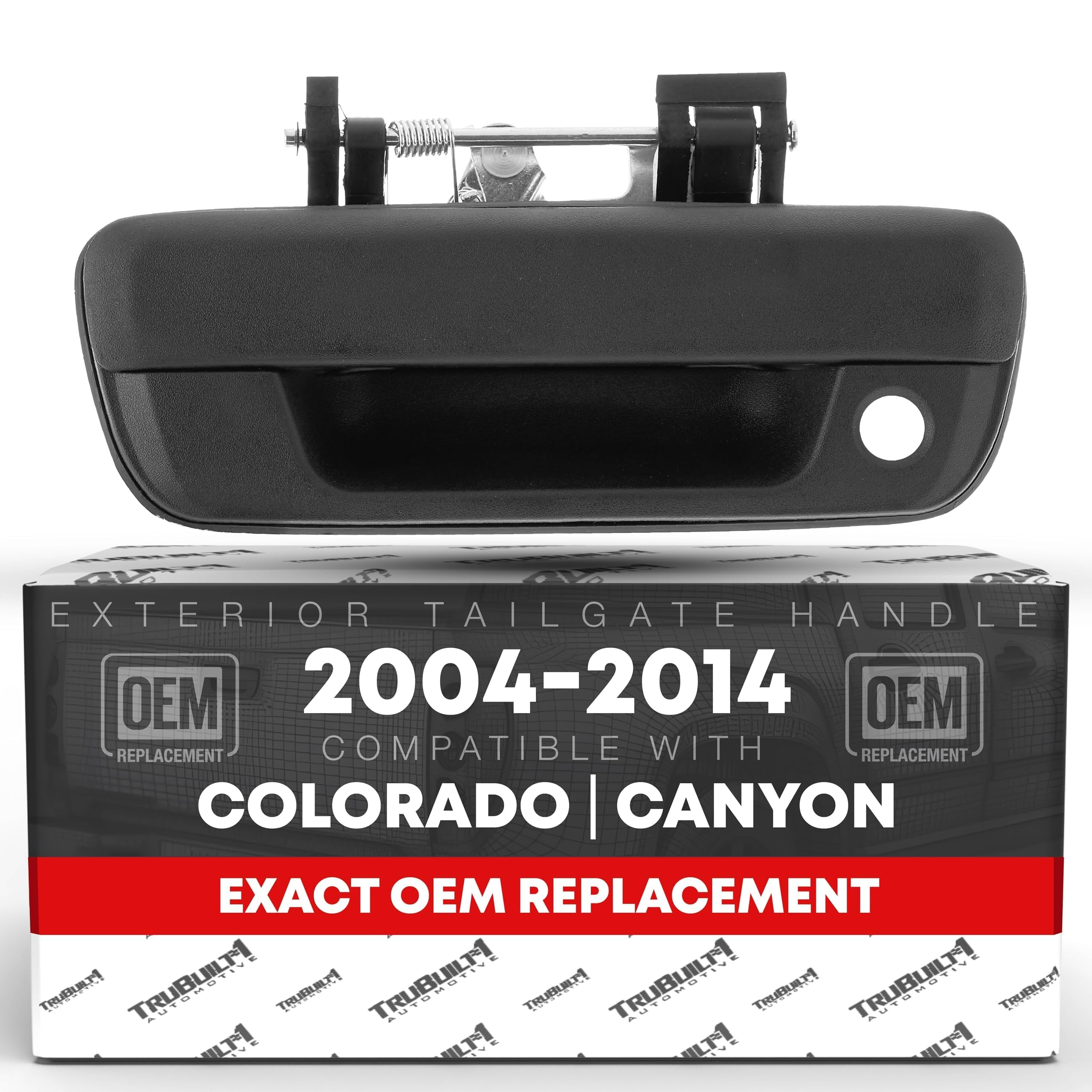 T1A tailgate handle with keyhole in textured black finish for durable use