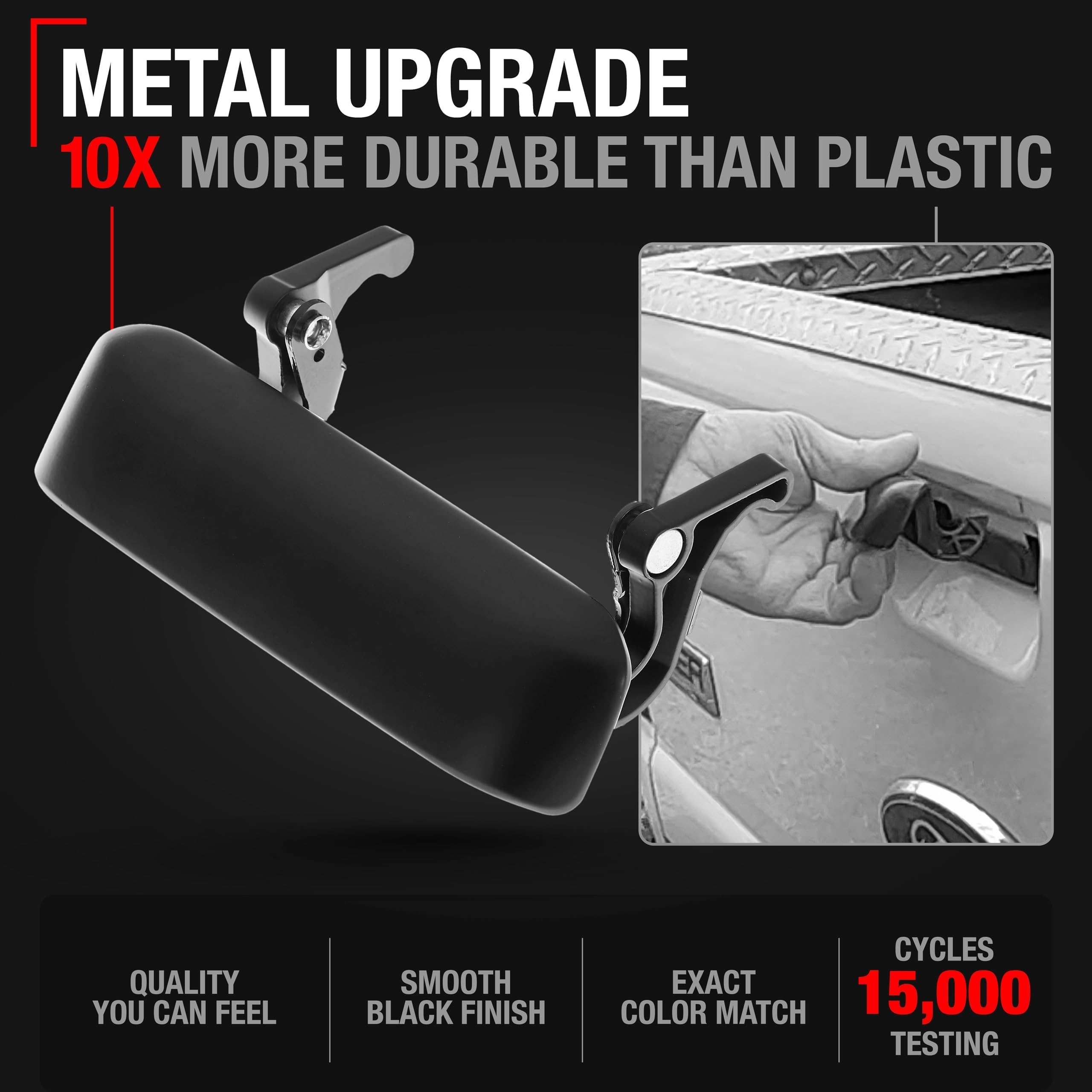 T1A tailgate handle latch metal construction ensures lasting durability