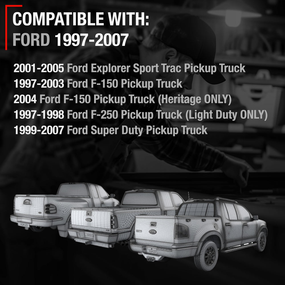 Installed on a Ford Super Duty for secure latch with keyhole feature