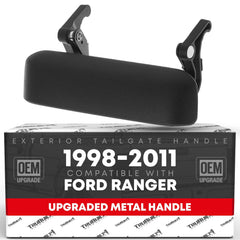 T1A tailgate handle, upgraded metal, textured black finish for Ford Ranger, durable replacement.