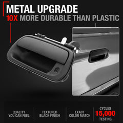 T1A Toyota Tundra tailgate handle assembly with textured black finish.