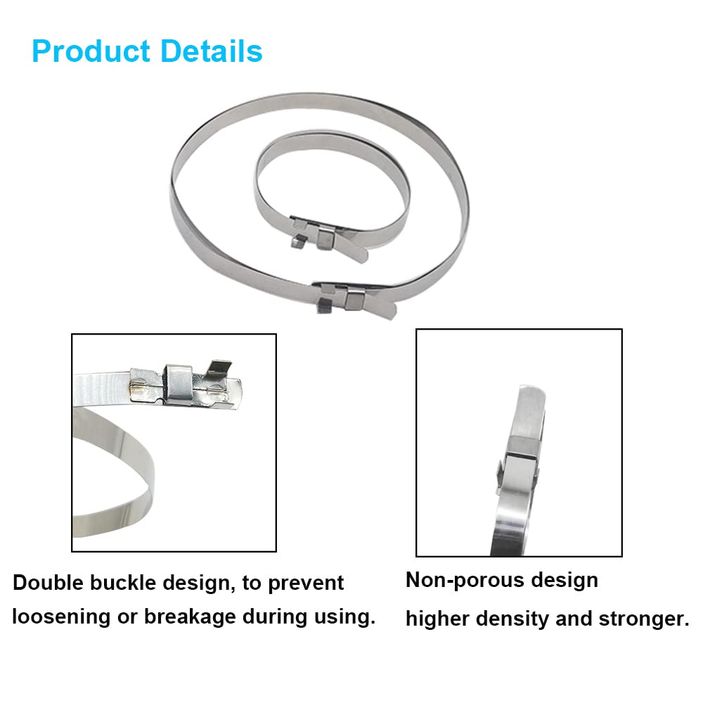 Tabazy large-angle view of durable stainless steel CV boot bands
