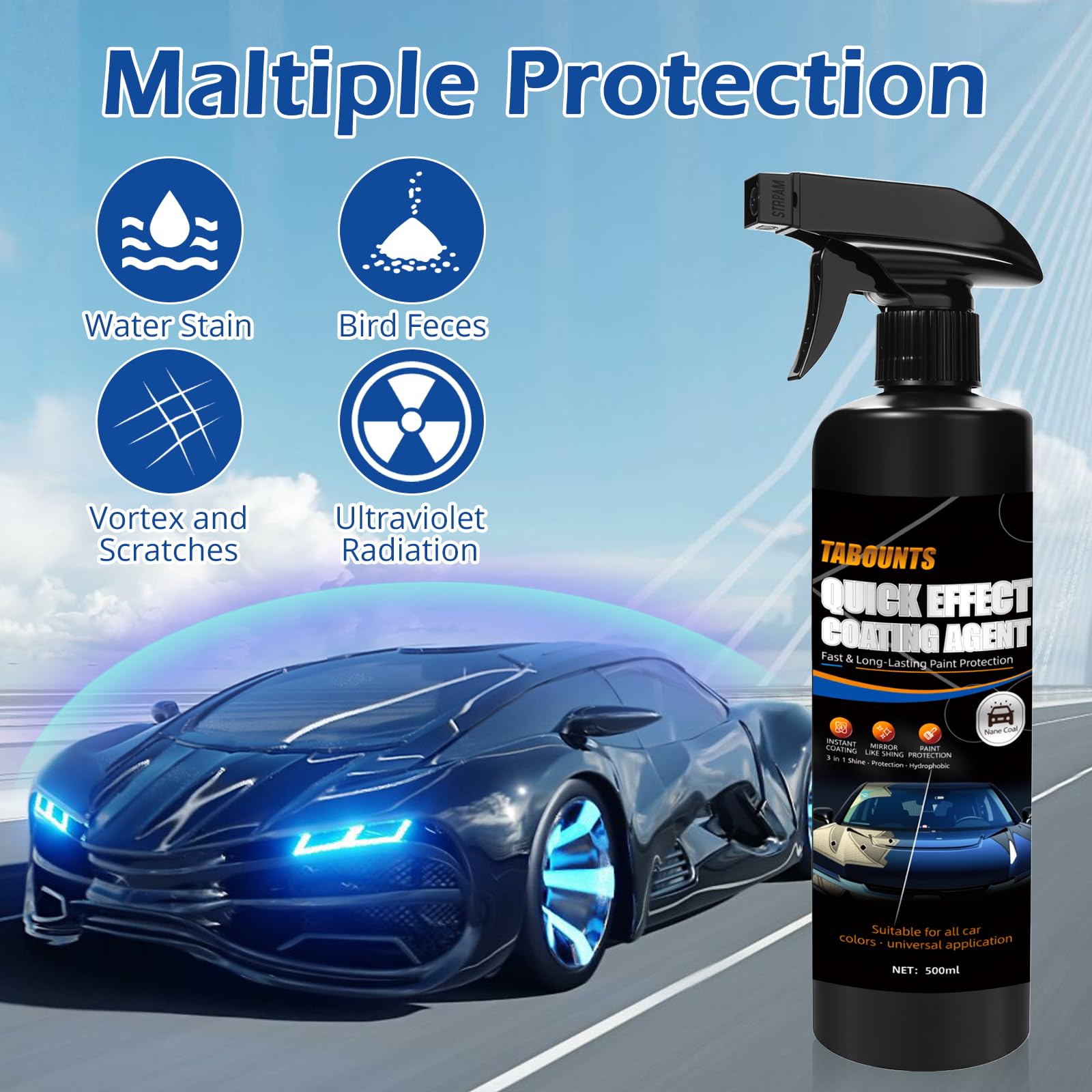 TABOUNTS showroom-grade gloss with a wet-look shine after coating.