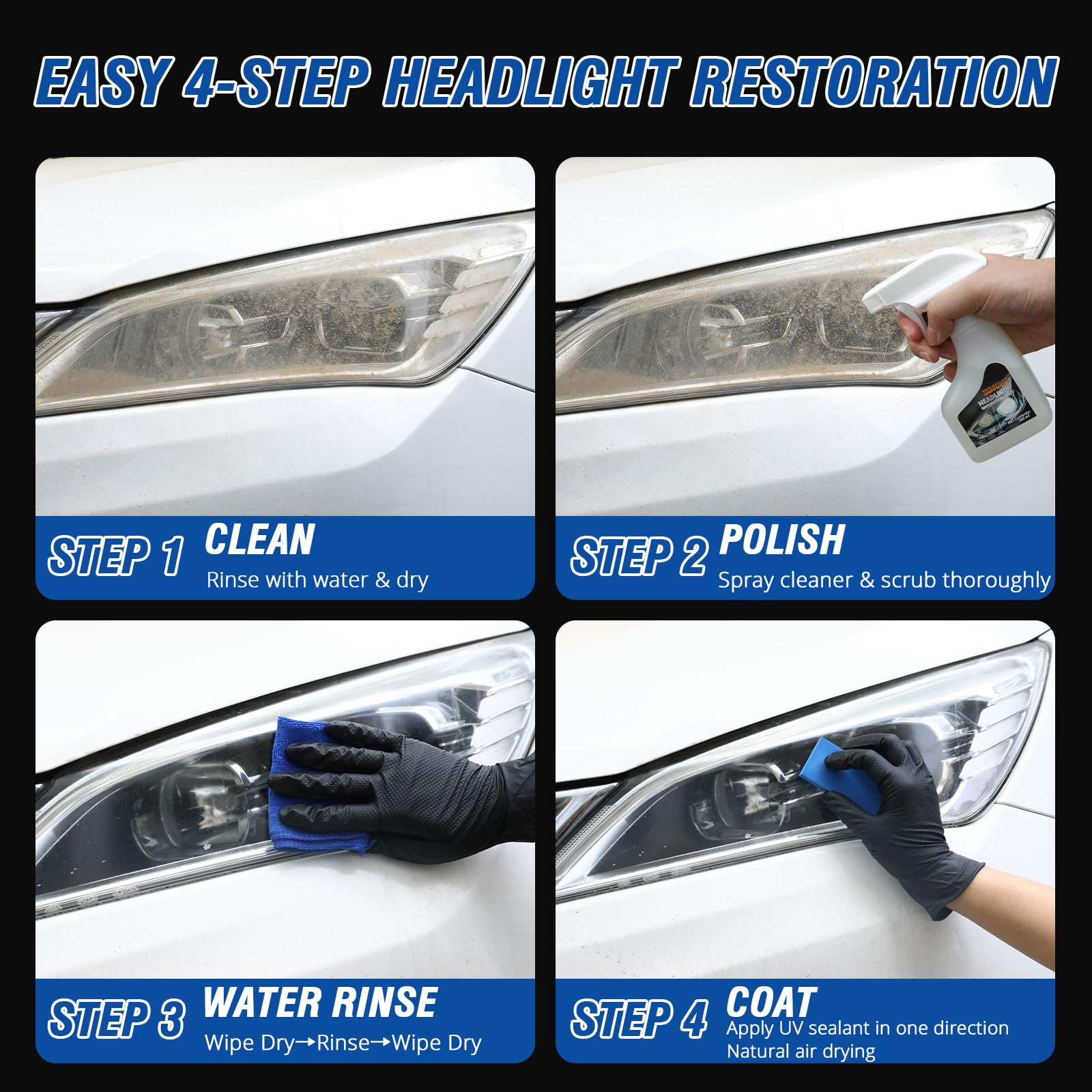 TABOUNTS headlight restoration kit delivers crisper illumination after use.