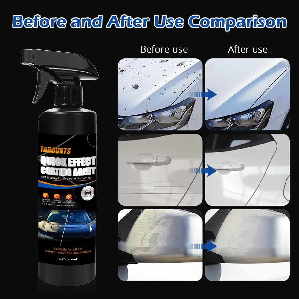 TABOUNTS multi-surface formula boosts shine on paint, glass, wheels, and trim.