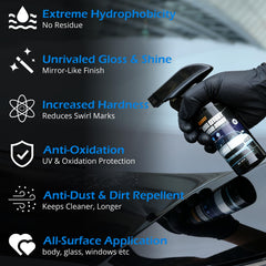 TABOUNTS quick-effect spray on car hood demonstrates fast scratch-swipe and gloss