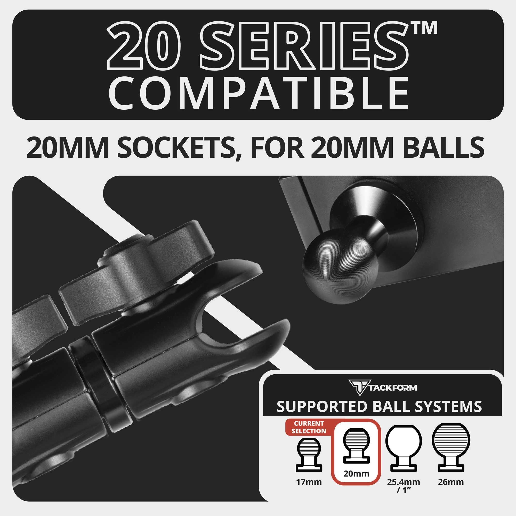 Tackform anti-theft knob option enhances security in setups.