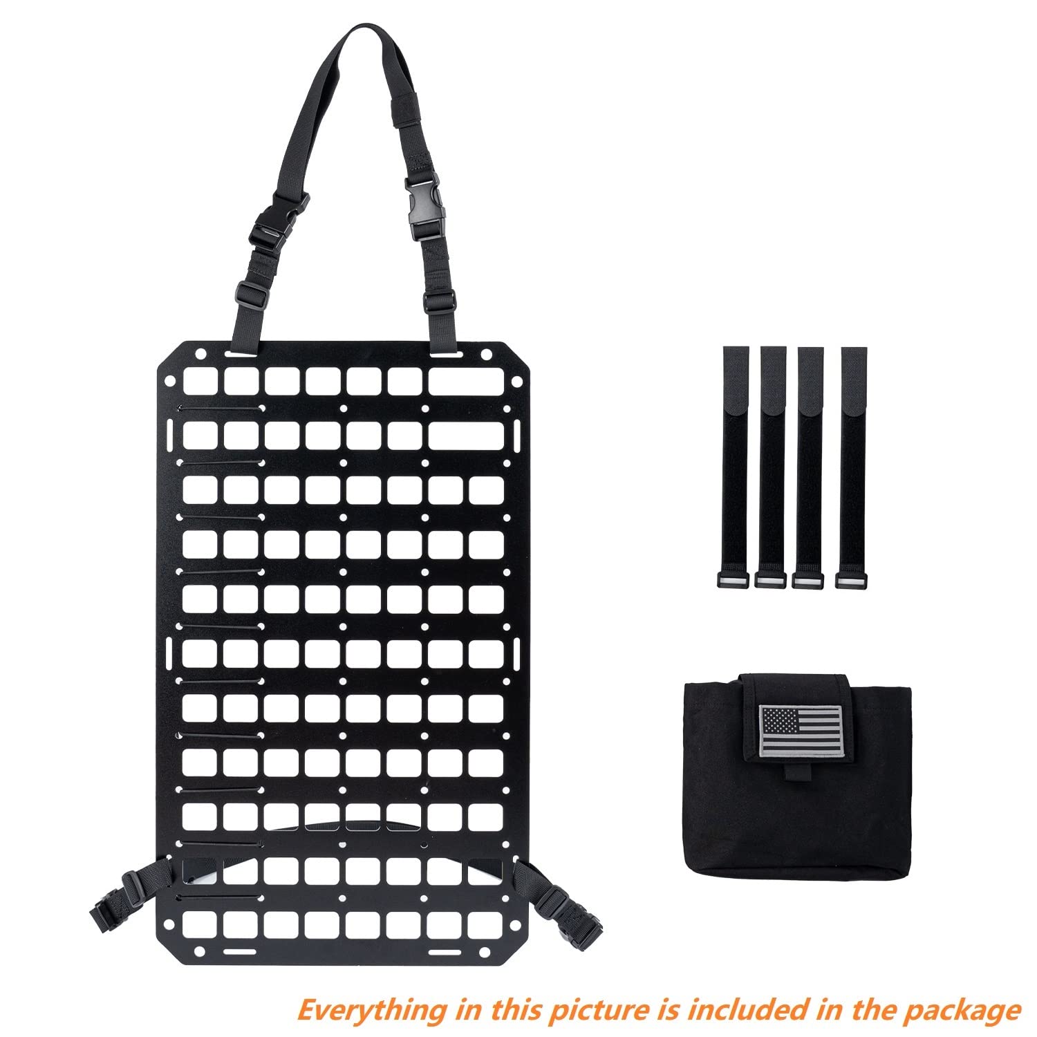 TACNEX MOLLE panel kit with adjustable straps secures tools