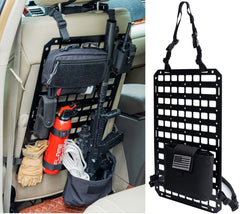 TACNEX rigid MOLLE panel mounted on seat back for fast gear access