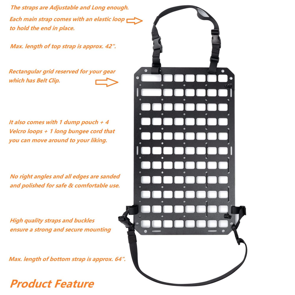 TACNEX seat-back organizer with universal straps for cars