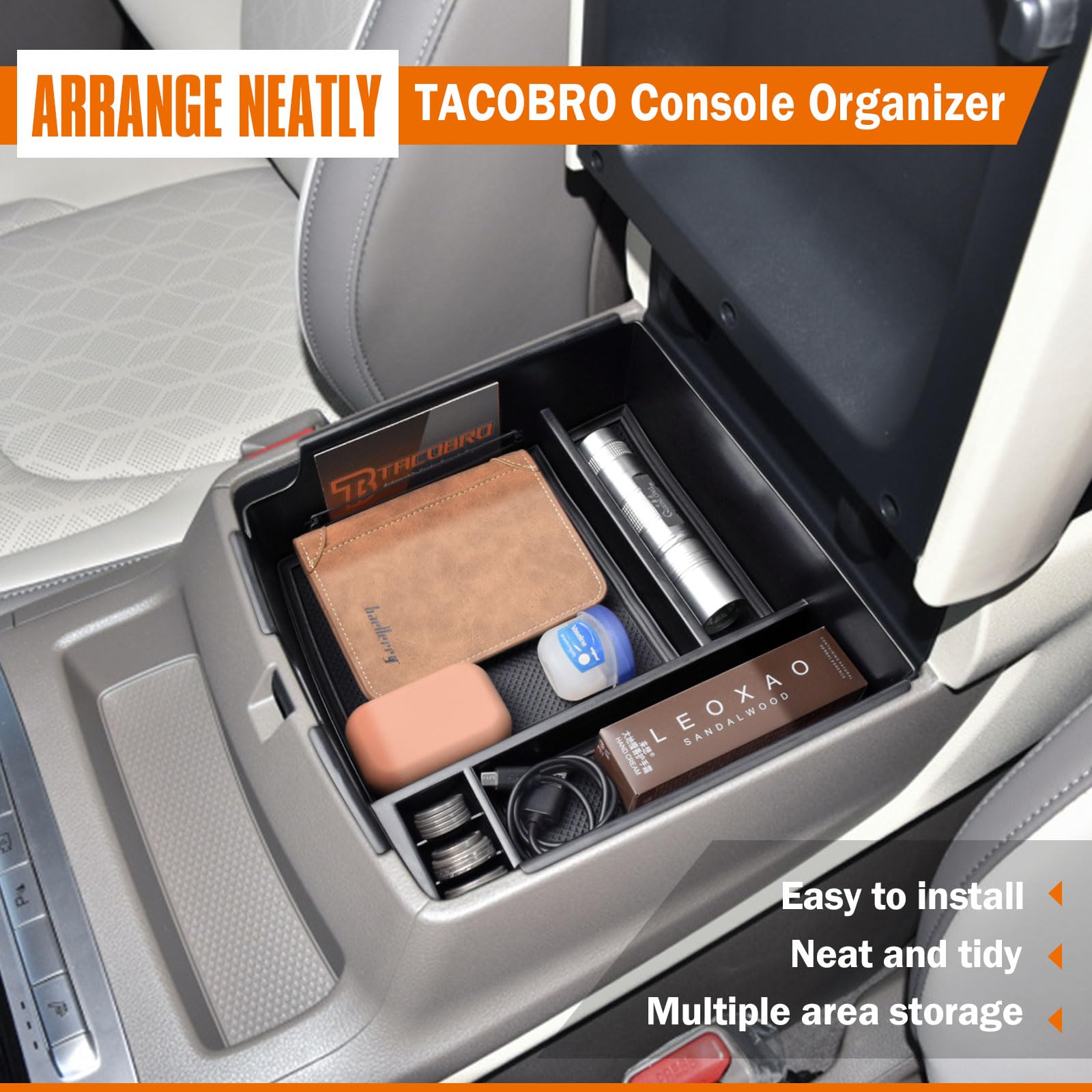 TACOBRO tray with rubber pad reduces movement and rattling.