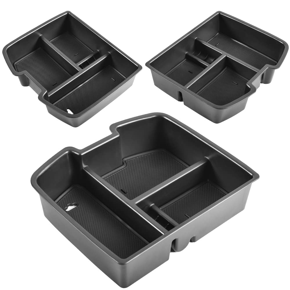 TACOBRO center-console organizer tray installed in Yukon XL Suburban showing OEM fit