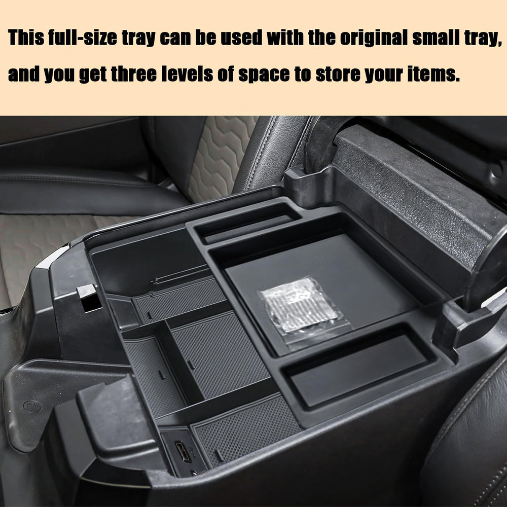 TACOBRO ABS material tray provides durable protection for the console area.