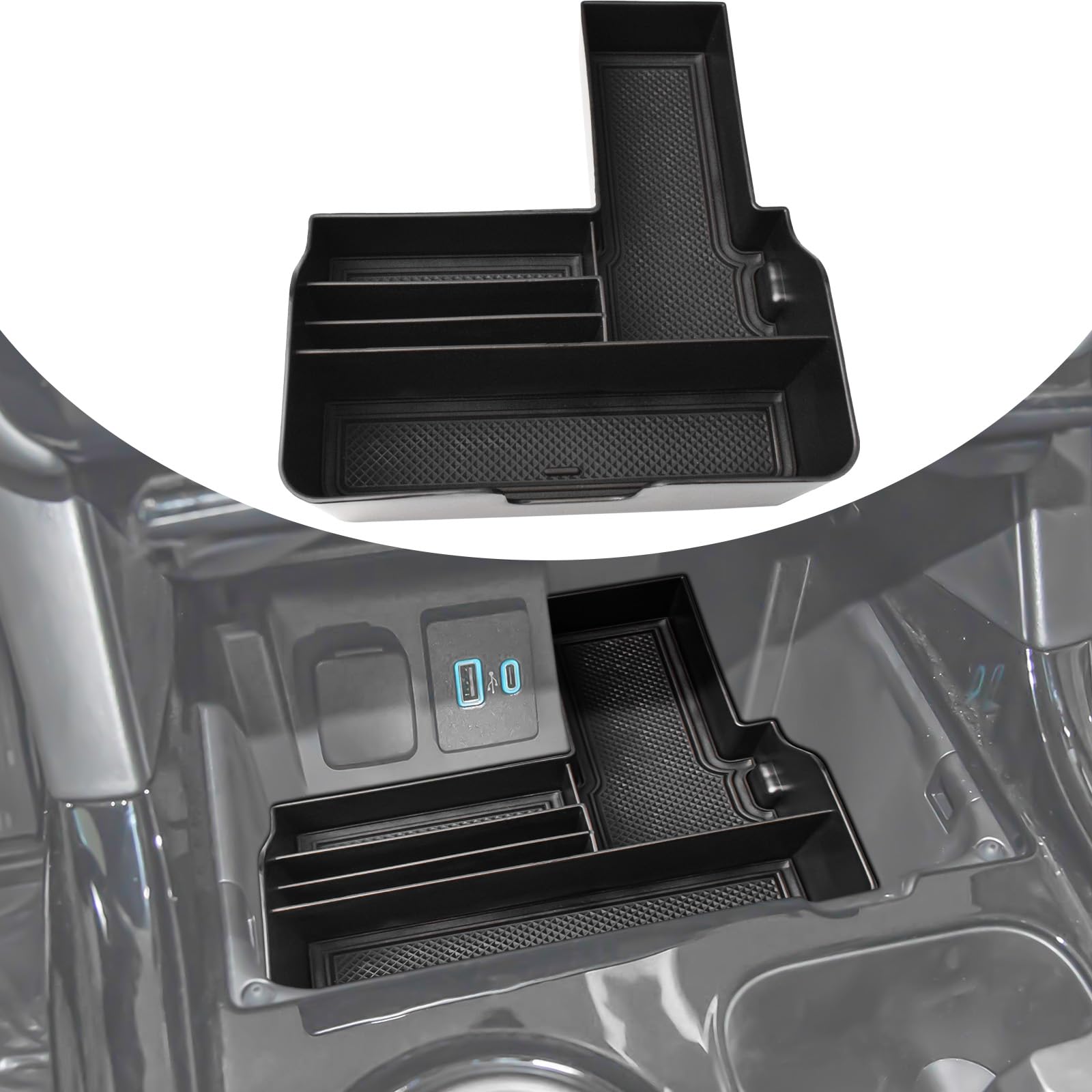TACOBRO Center Console Tray fitted to Ford Explorer for OEM-like organization.