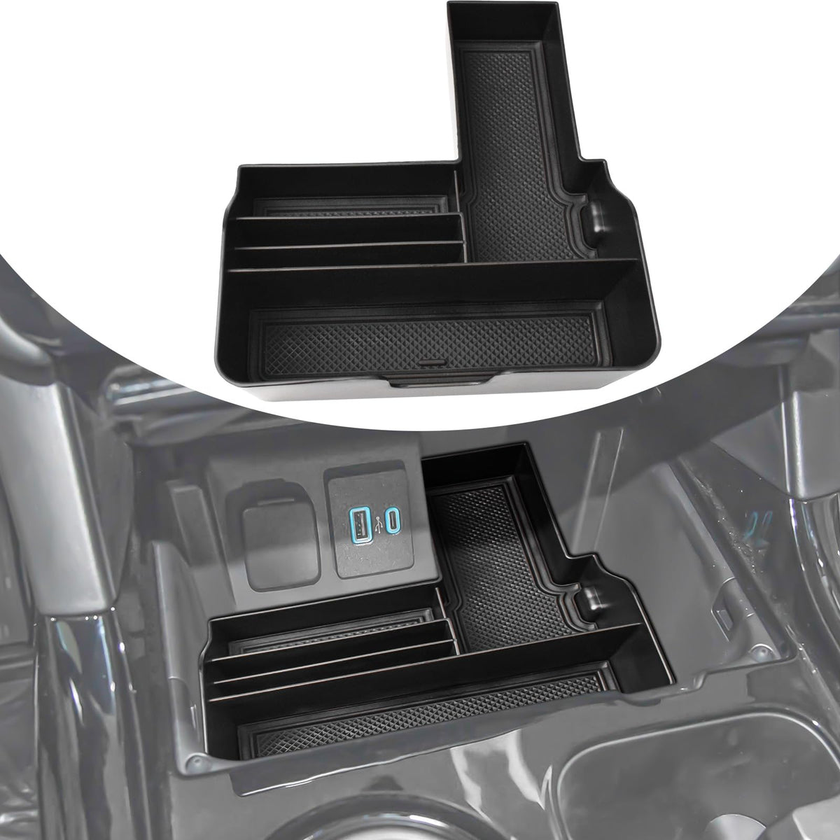 TACOBRO Center Console Tray fitted to Ford Explorer for OEM-like organization.
