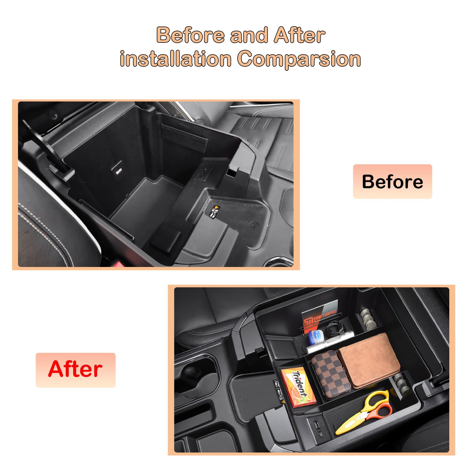 TACOBRO tray preserves privacy under the console when removed for access.