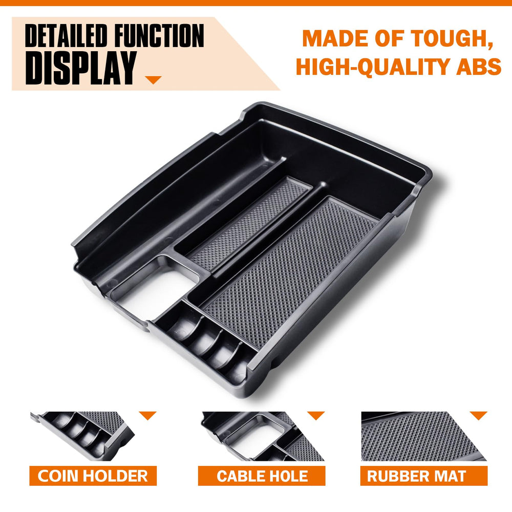 TACOBRO center console tray provides a tight fit to Rogue interior.