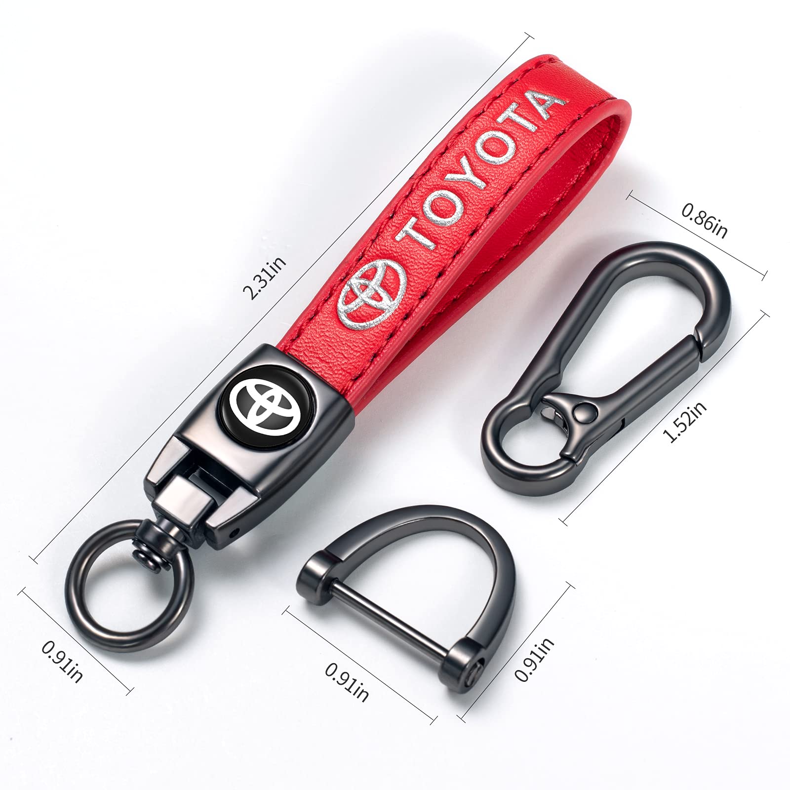 TACOMA zinc alloy metal clip detail shows secure key retention.