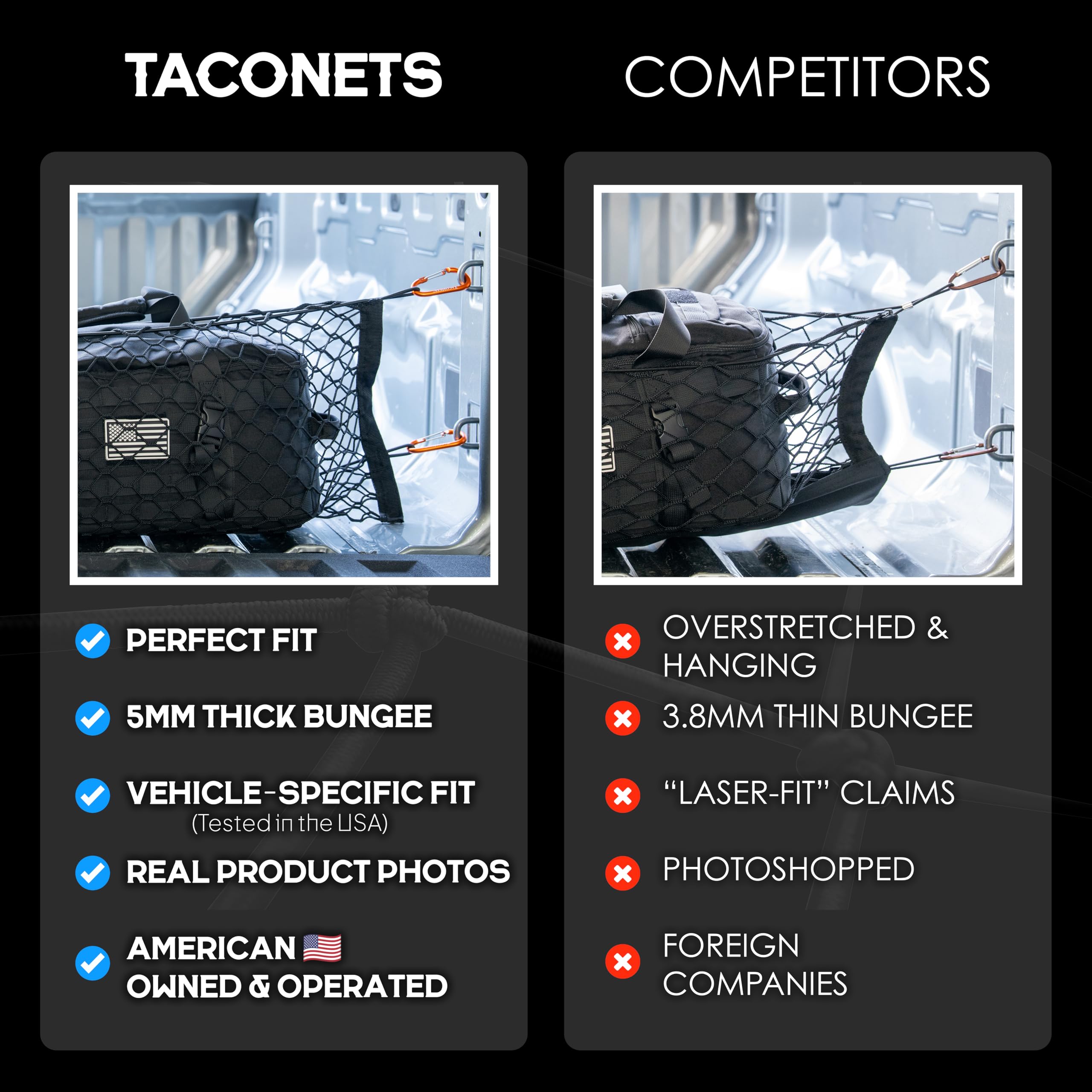 TacoNets American-owned brand with USA-designed product and support.