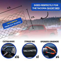 TacoNets 8mm bungee with 6 inch diamond grid stabilizing gear