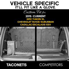 TacoNets envelope cargo net Yukon fit improves trunk organization on long drives.
