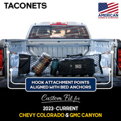 TacoNets integrated storage bag shown with net for easy packing.