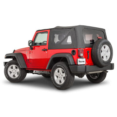 TACTIK fabric soft top front view for Wrangler JK with precise fit.