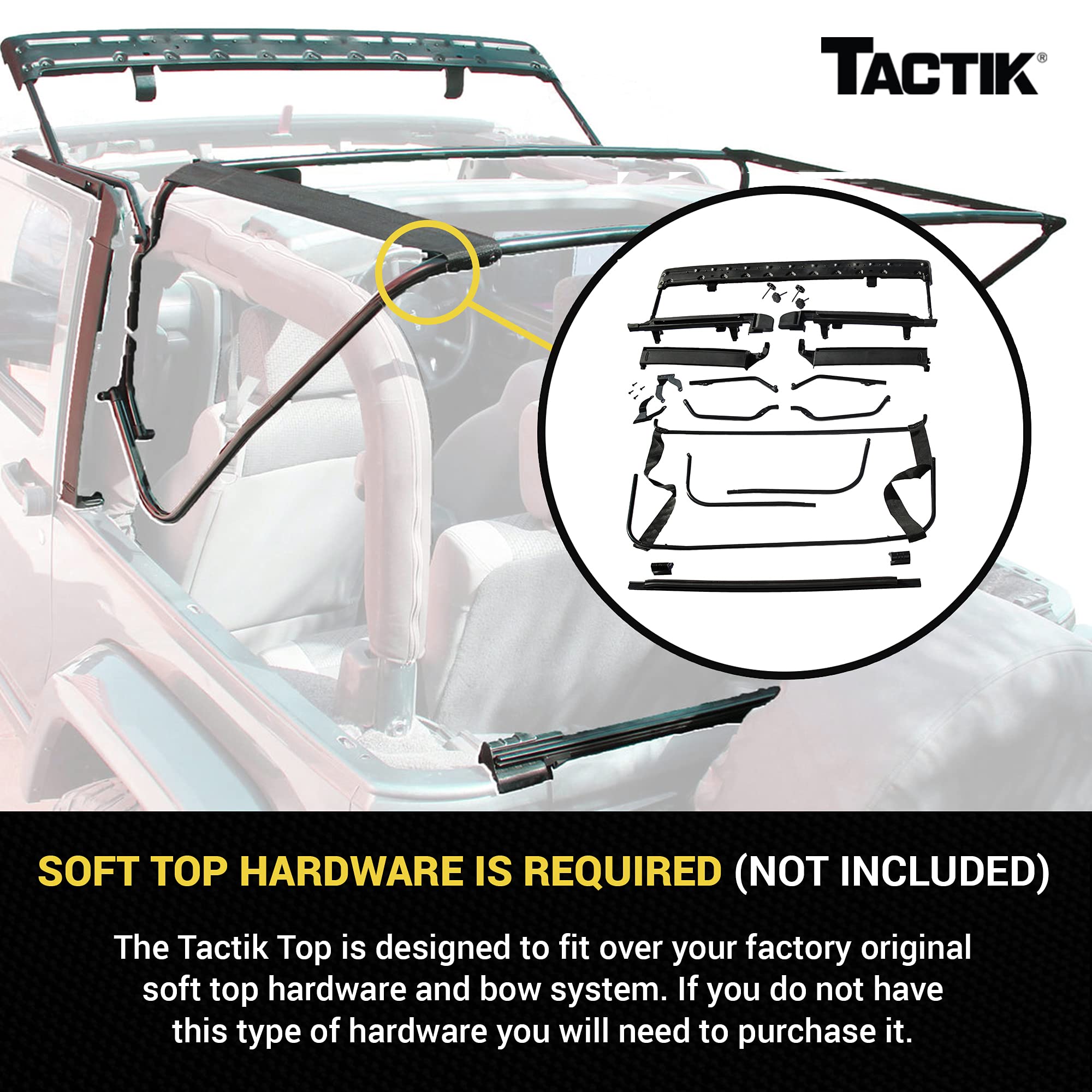 TACTIK weather-seal close-up for rain and sun protection.
