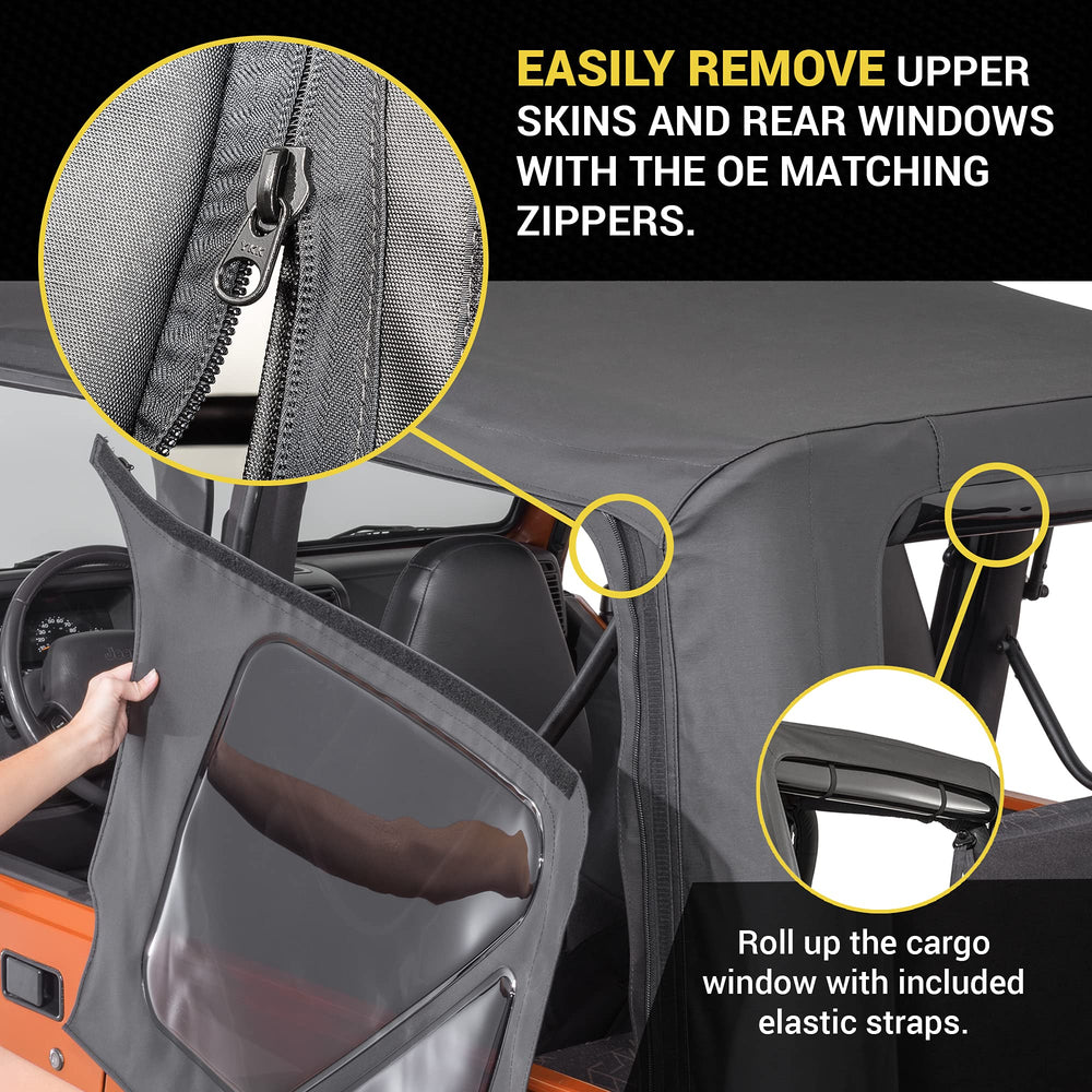 TACTIK rollable rear cargo area window for flexible open-air options