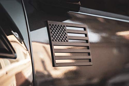 Tactilian black American flag emblem front-facing set for dual-pack installation