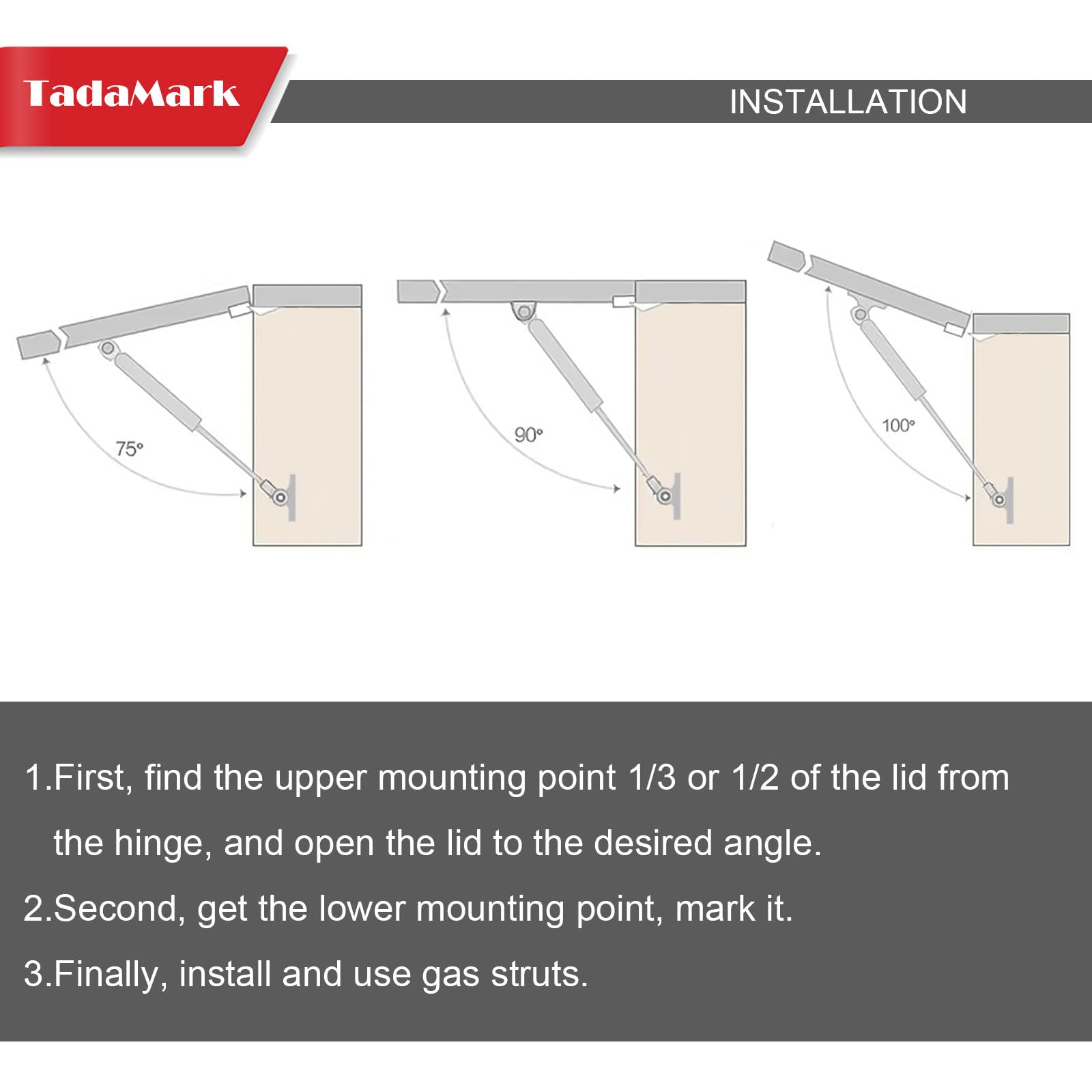 TadaMark C16-08316 for tonneau cover ensures secure lid opening