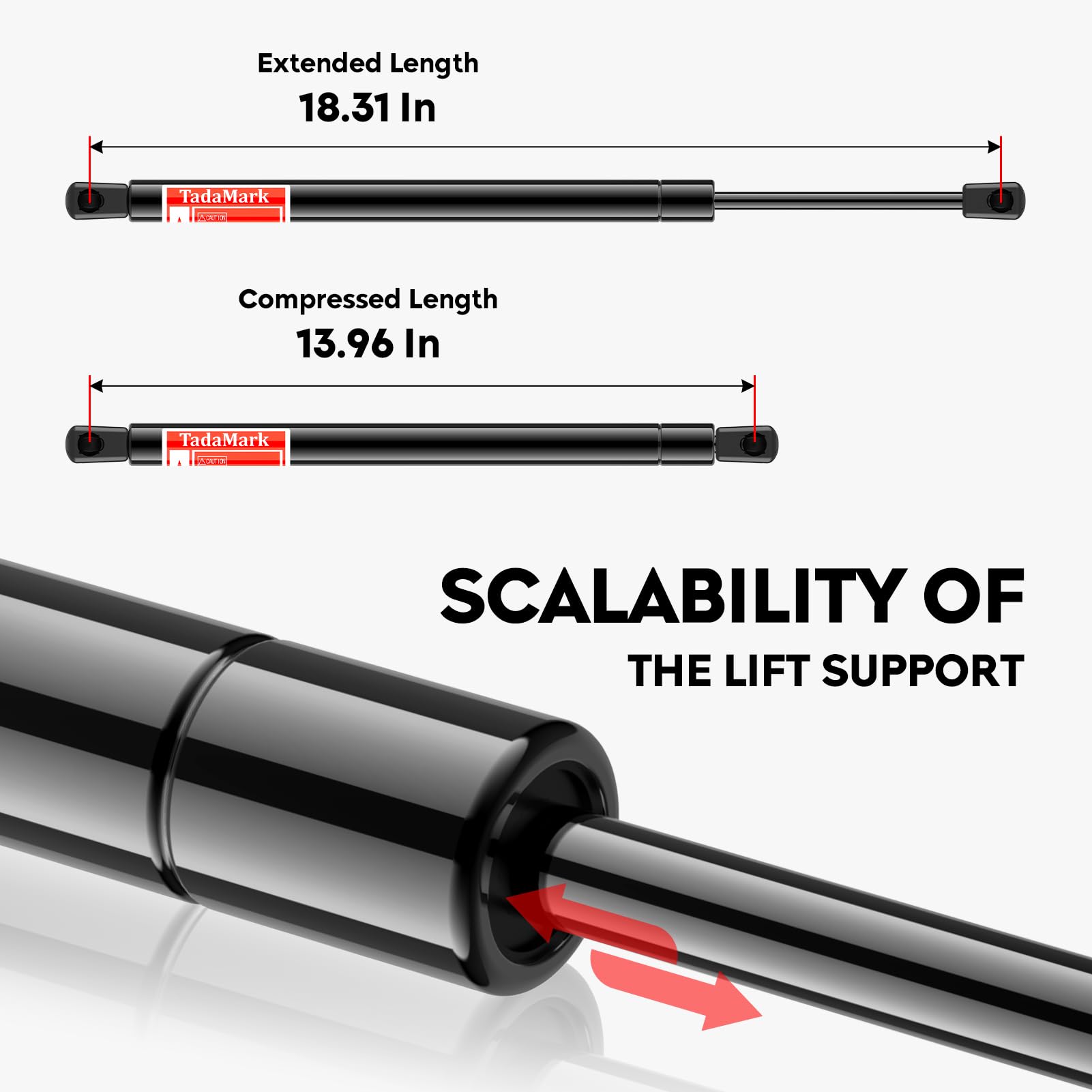 TadaMark front-hood-struts install-ready close-up demonstrates precise OE-like fit.