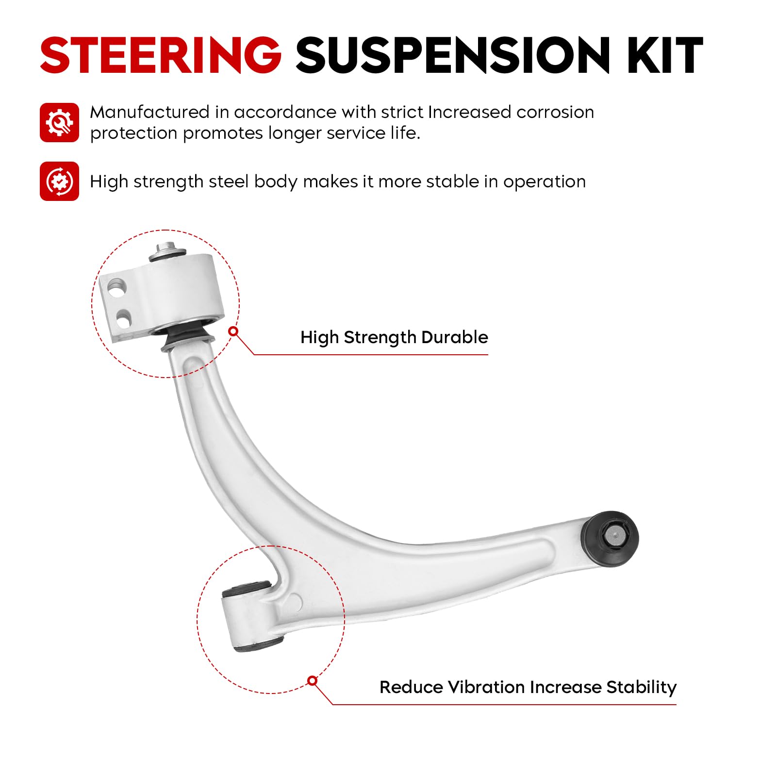 TadaMark front right lower control arm kit with ball joint for Malibu, improves ride quality.