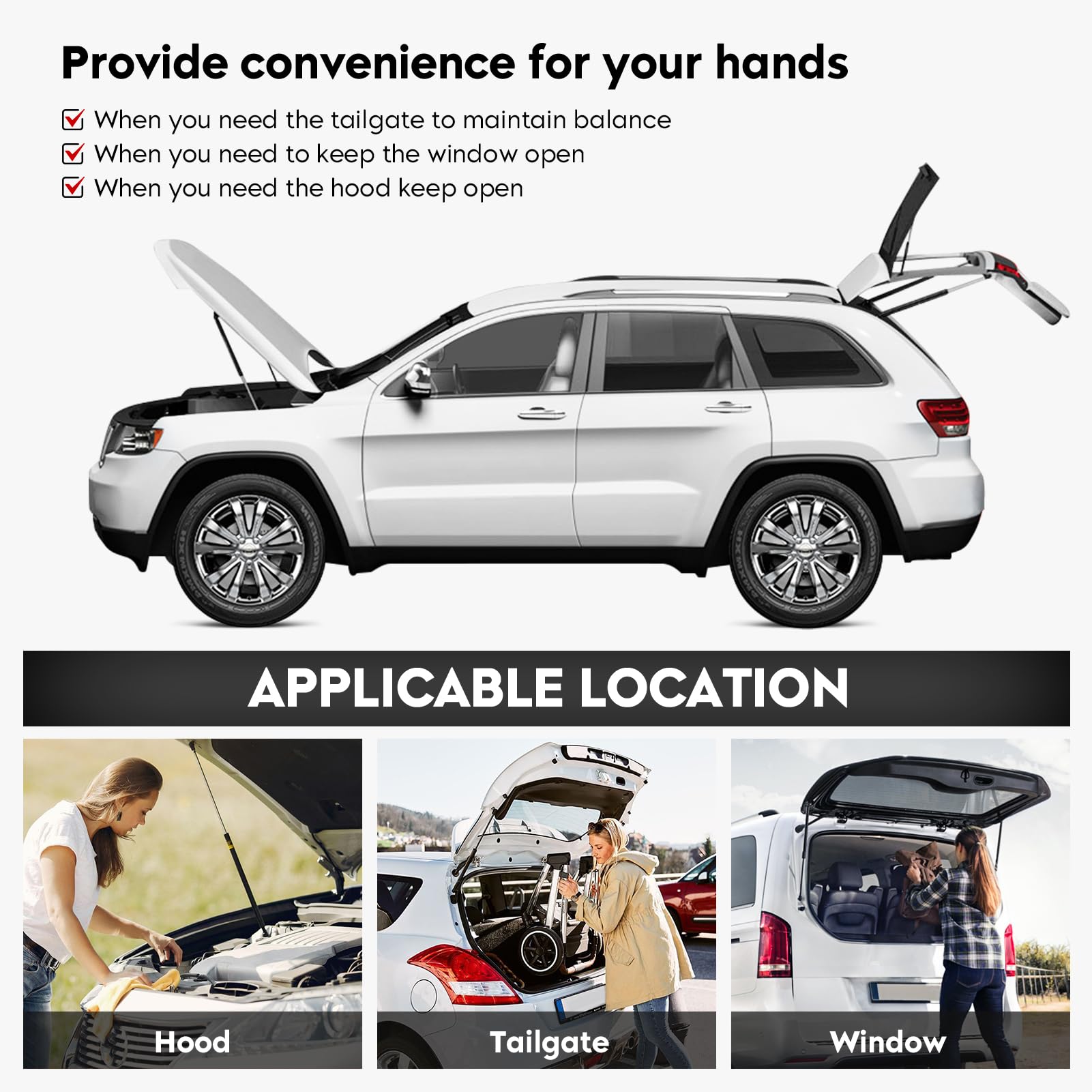 TadaMark Avalon right hood lift support offers controlled lift and durable performance