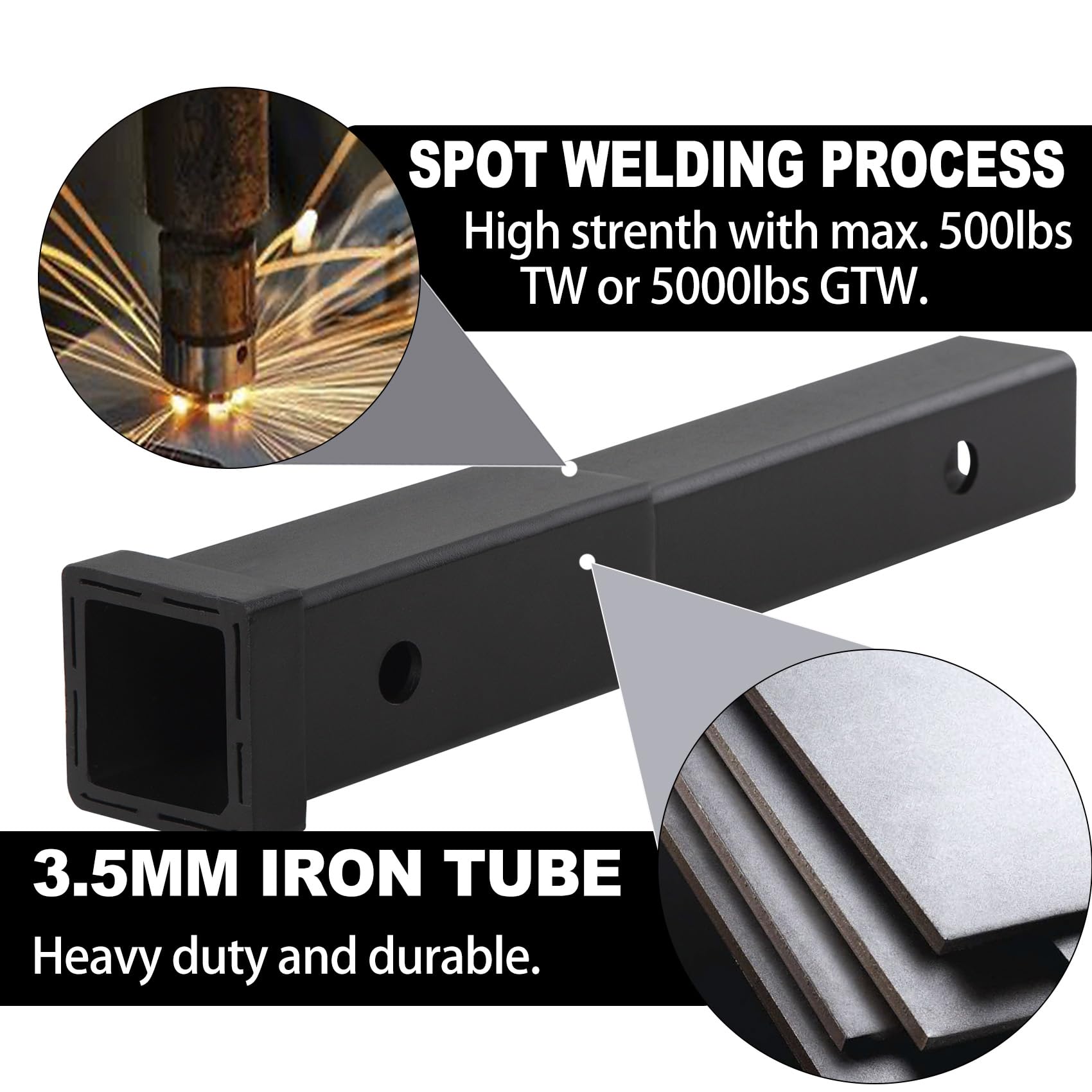 Taelakeni includes a 5/8-inch hitch pin for secure installation.