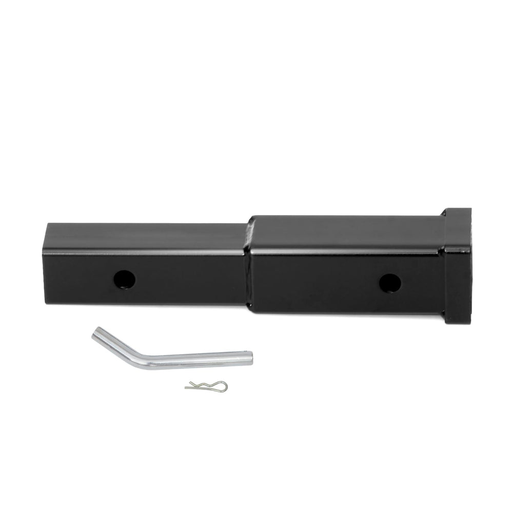 Taelakeni ready-to-install bundle shows hitch extender with pin included.