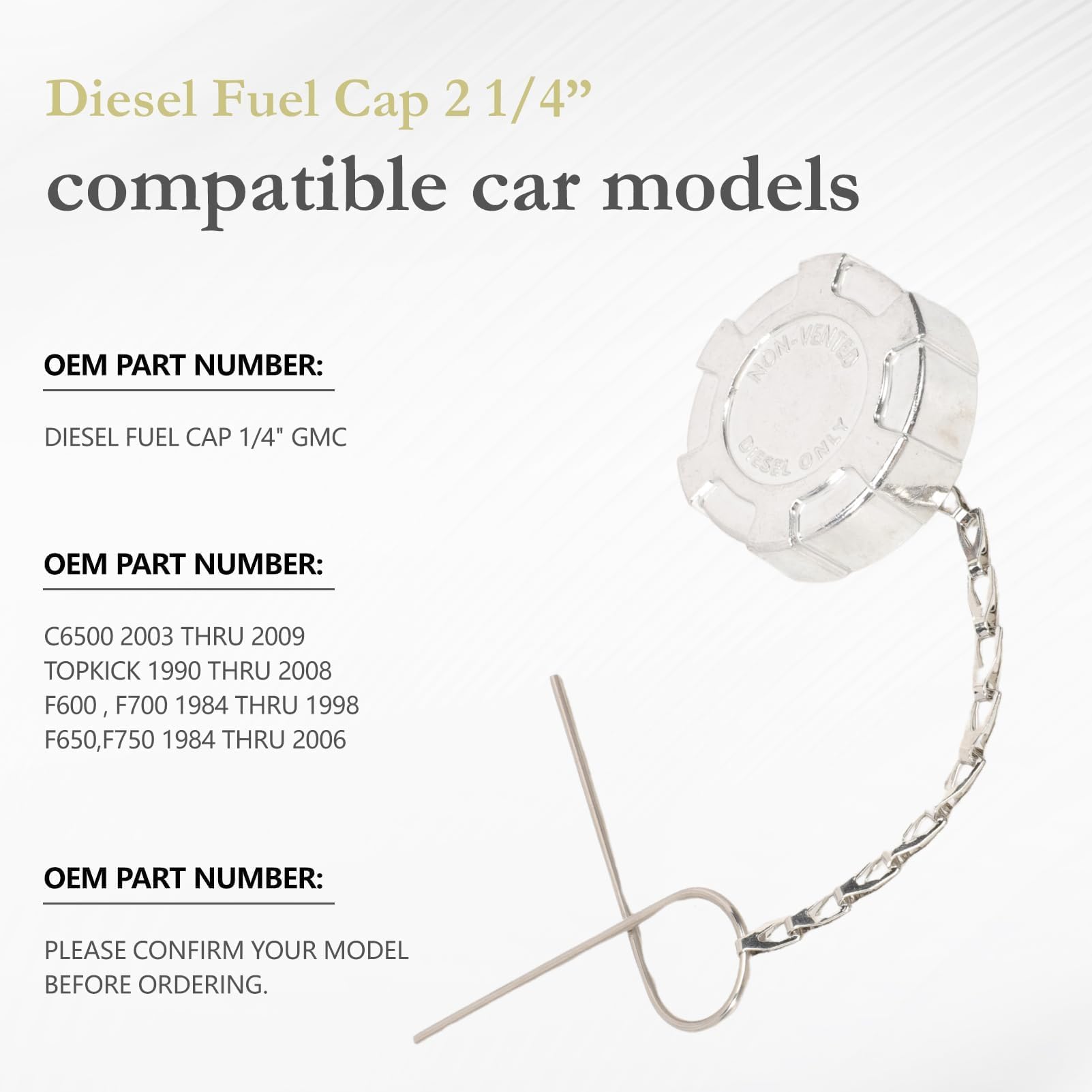 Taesayl diesel cap with safety chain prevents loss on rough roads.