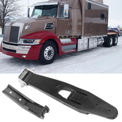 Taesayl hood latch kit side view demonstrates secure replacement for Freightliner and Western Star.