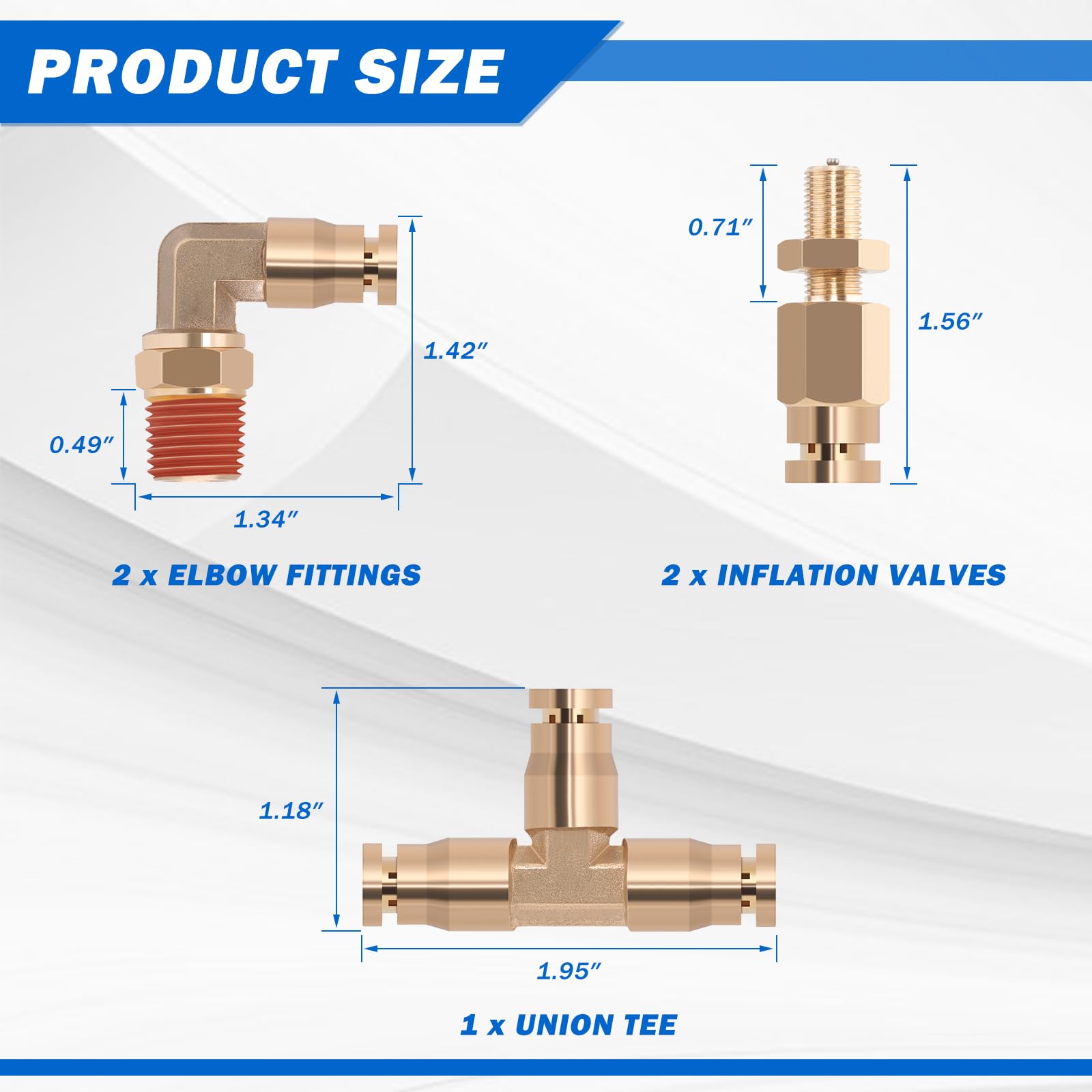 Taiidaues brass inflation valve for easy manual adjustments.