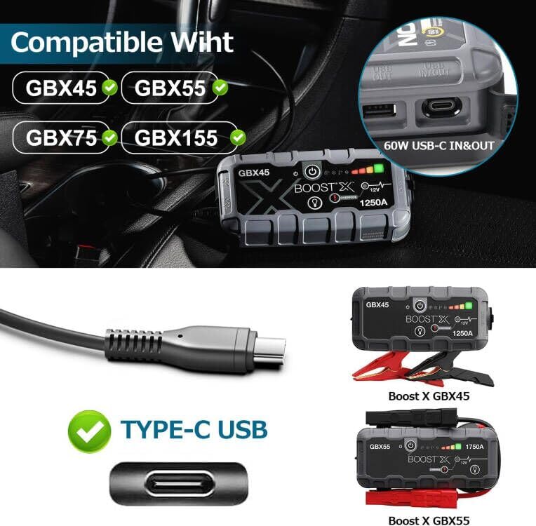 TAIFU Boost X compatibility graphic highlights versatile jump starter support.