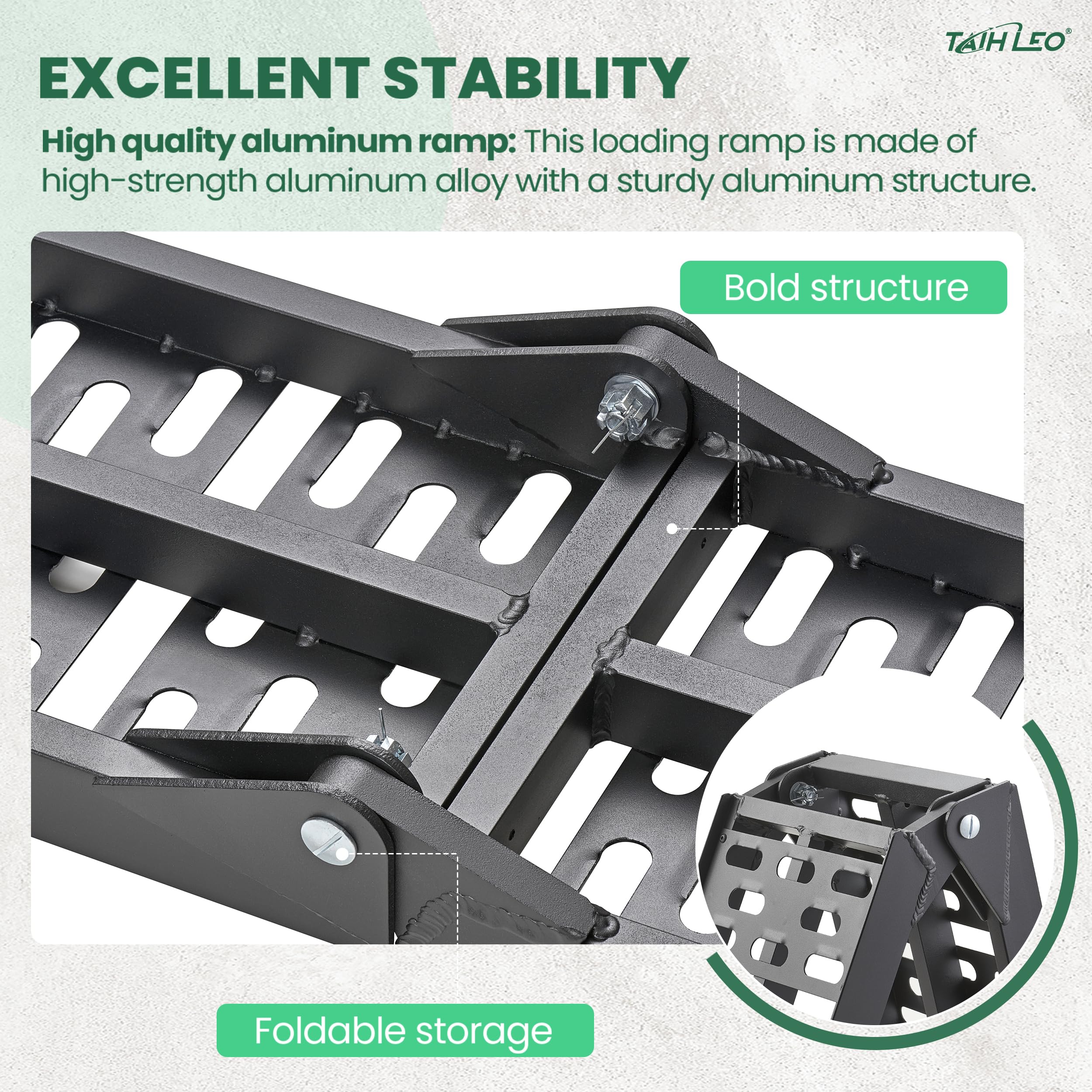 TaiH Leo anti-slip tips keep the ramp secure.