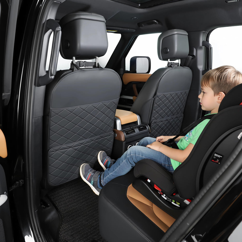 TAIKOO kick mat protector cleans easily after messy car rides.