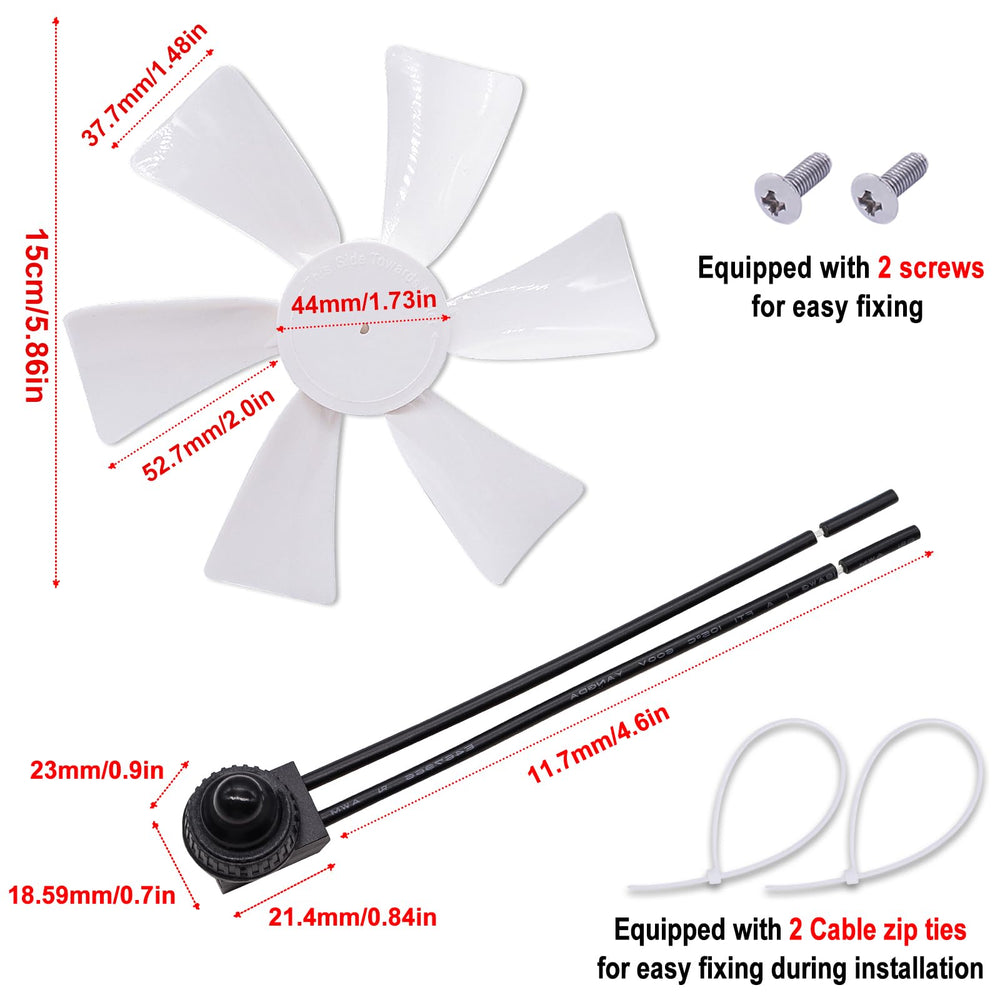 Taiss RV vent fan switch for easy on/off control