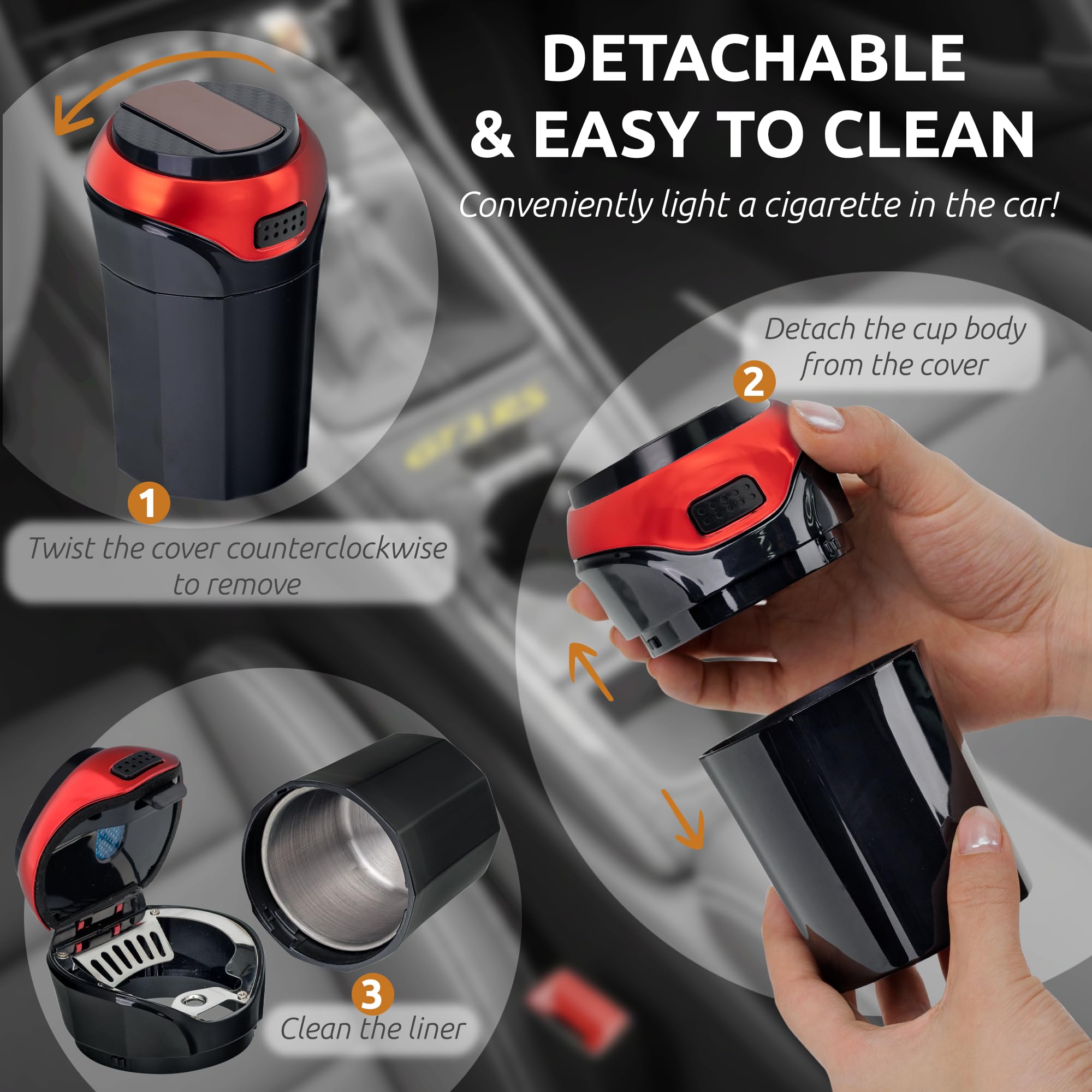 TAKAVU ashtray USB charging powers the built-in lighter